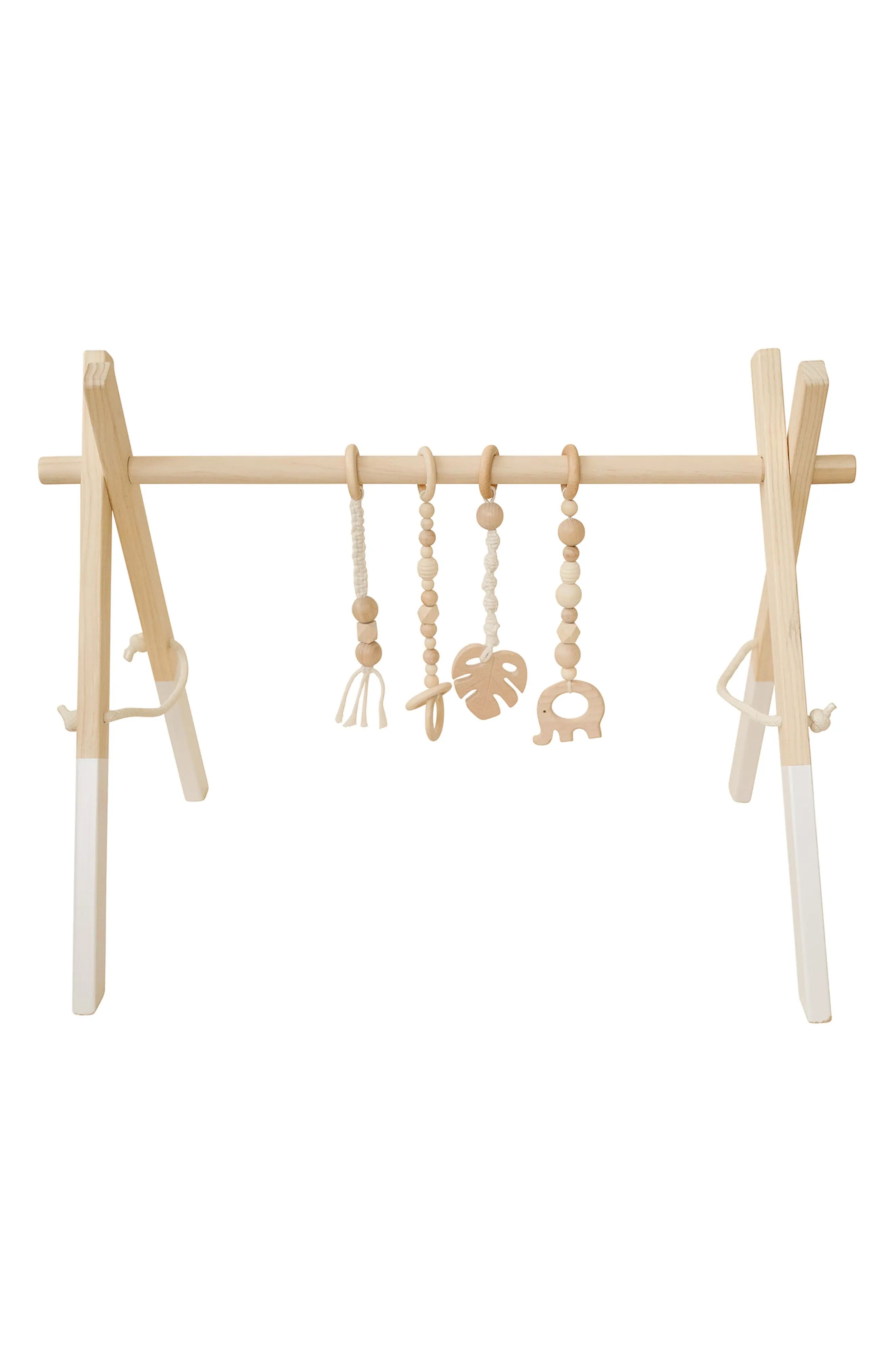 Poppyseed Play Wooden Baby Gym in White Macrame at Nordstrom | Nordstrom