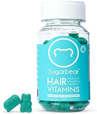Sugarbear Vegan Hair Gummy Vitamins with Biotin, Vitamin C, Vitamin B-12, Zinc for Hair Skin & Na... | Amazon (US)