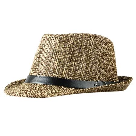 Beach hats for Women Bucket hats Straw hats Packable Straw Fashion Sun Summer Beach Hat Cuban Trilby | Walmart (US)