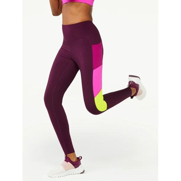 Love & Sports Women's High Rise Colorblocked Leggings - Walmart.com | Walmart (US)