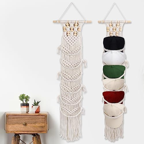 Boho Baseball Cap Hanger-1 Pack-Macrame Hat Organizer for Ball Caps Holder Over Door, Hat Rack fo... | Amazon (US)