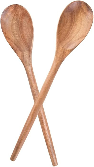 MornHalo 2PCS Acacia Wooden Spoons For Cooking-14 Inch Smooth Finish Cooking Spoons-Comfortable G... | Amazon (US)
