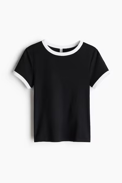 H & M - Fitted T-Shirt - Black | H&M (US + CA)