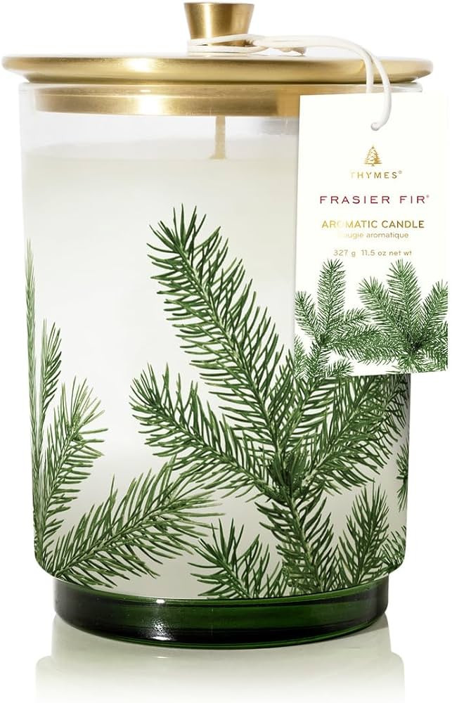 Thymes Frasier Fir Candle - Heritage Pine Needle Luminary Scented Candles - Elegant Pine Candle -... | Amazon (US)
