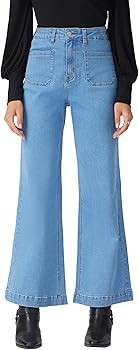 CIDER Womens Wide Leg Jeans High Waisted Stretchy Denim Flared Pants with Pockets | Amazon (US)