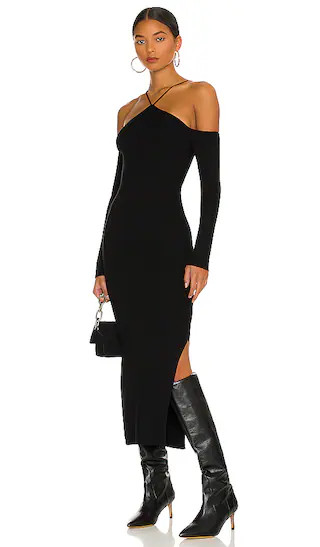 Amanda Sweater Midi Dress in Black | Revolve Clothing (Global)
