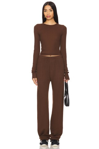 Eterne Straight Leg Sweatpant in Chocolate from Revolve.com | Revolve Clothing (Global)
