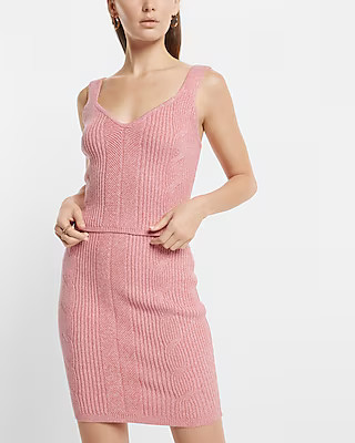 Cable Knit V-neck Sweater Tank | Express