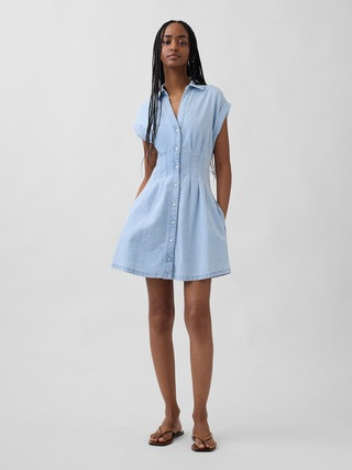 Denim Pleated Mini Shirtdress | Gap (US)