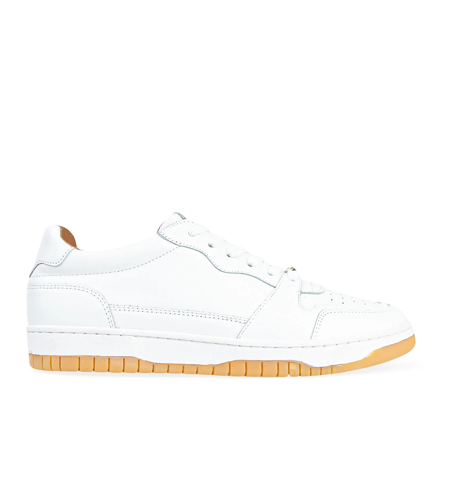 White Leather & Gum Sole Sneakers | Bared Footwear