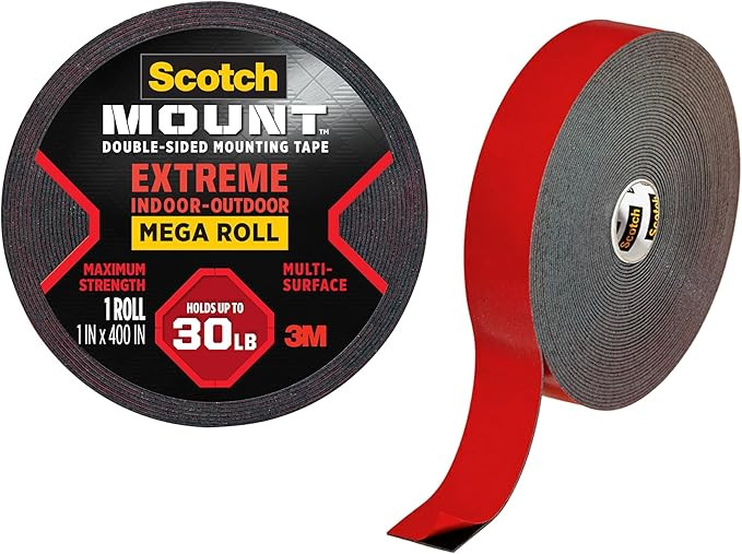 Scotch-Mount Double Sided Mounting Tape Heavy Duty, Black Extreme Mounting Tape, 1 Roll Adhesive ... | Amazon (US)