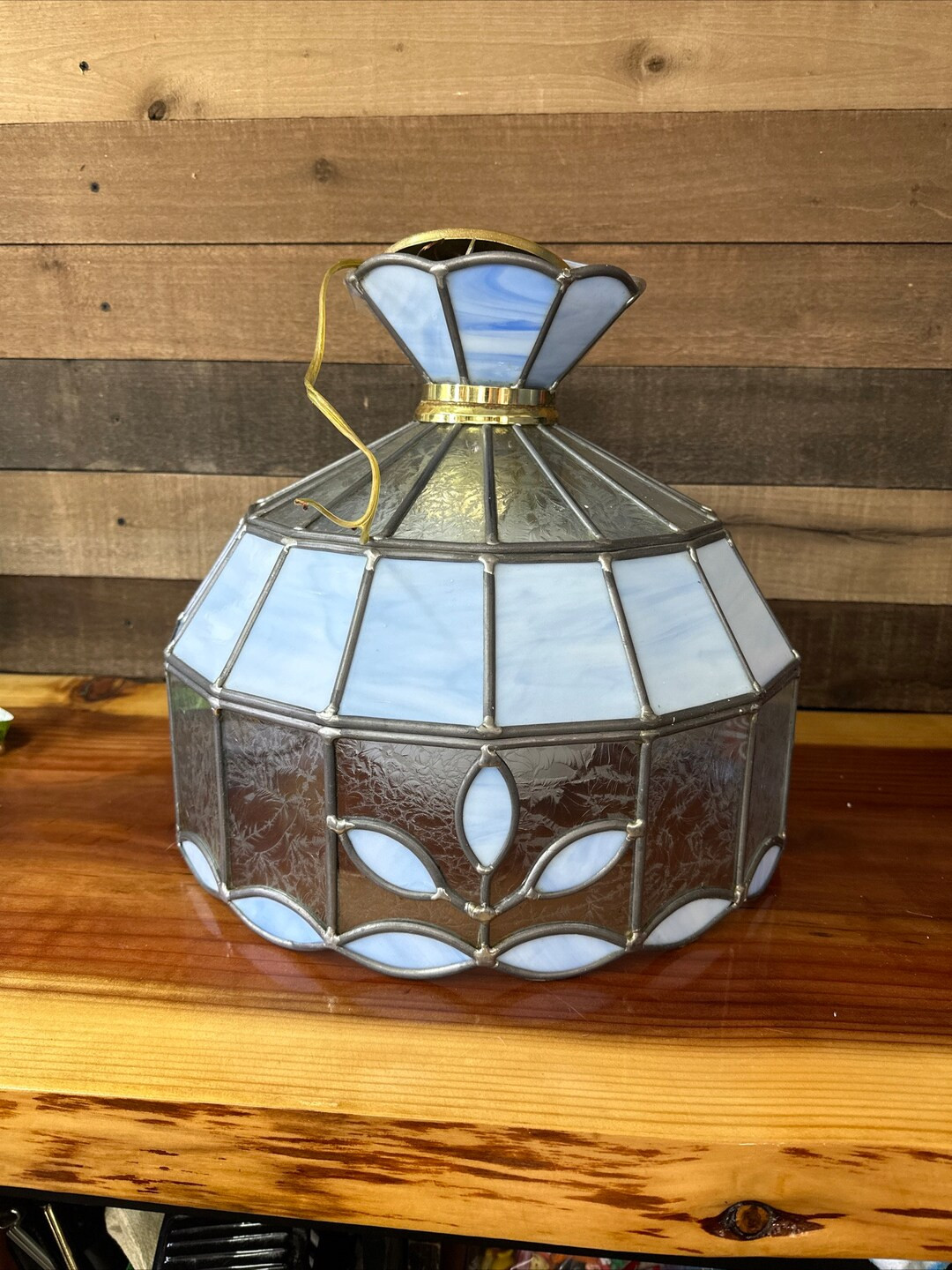 Vintage Tiffany Style Hanging Blue Clear Light Mexico - Etsy | Etsy (US)