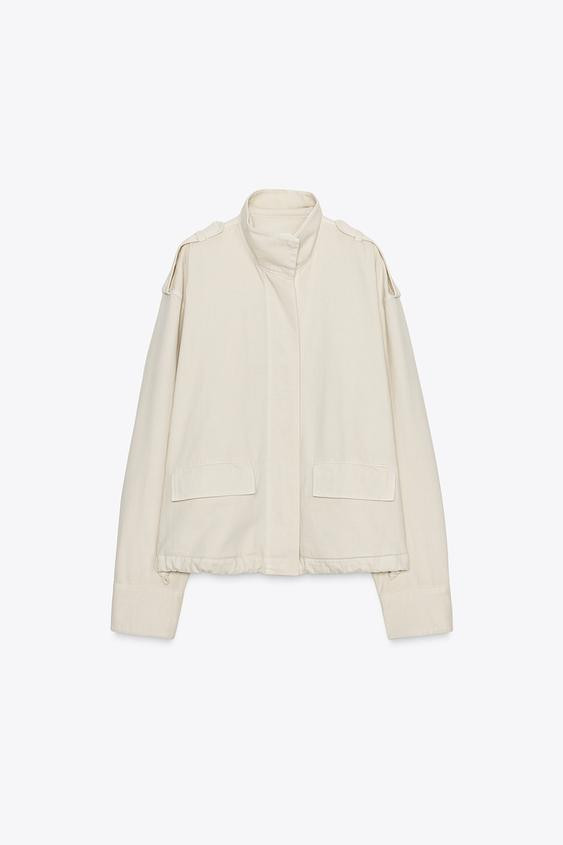 HIGH NECK JACKET WITH TABS | Zara UK