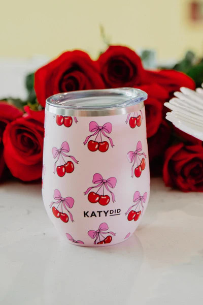 Cherry Bow Wine Tumbler with Lid | Katydid.com