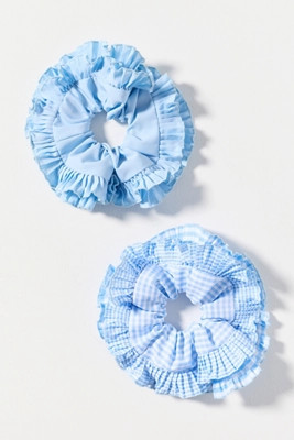 Gingham Hair Scrunchies, Set of 2 | Anthropologie (US)