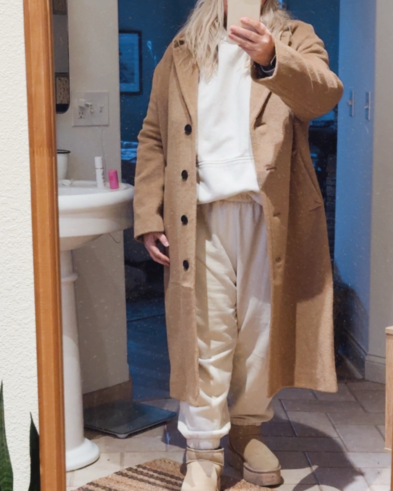 Solo Sunday look with my no spend January fail # 2!! 🤣🤣 the lovely Madewell Alonzo coat! XL in camel. #cozyoutfit #longwoolcoat #januaryootd

#LTKdayinmylife #LTKSeasonal #LTKOver40