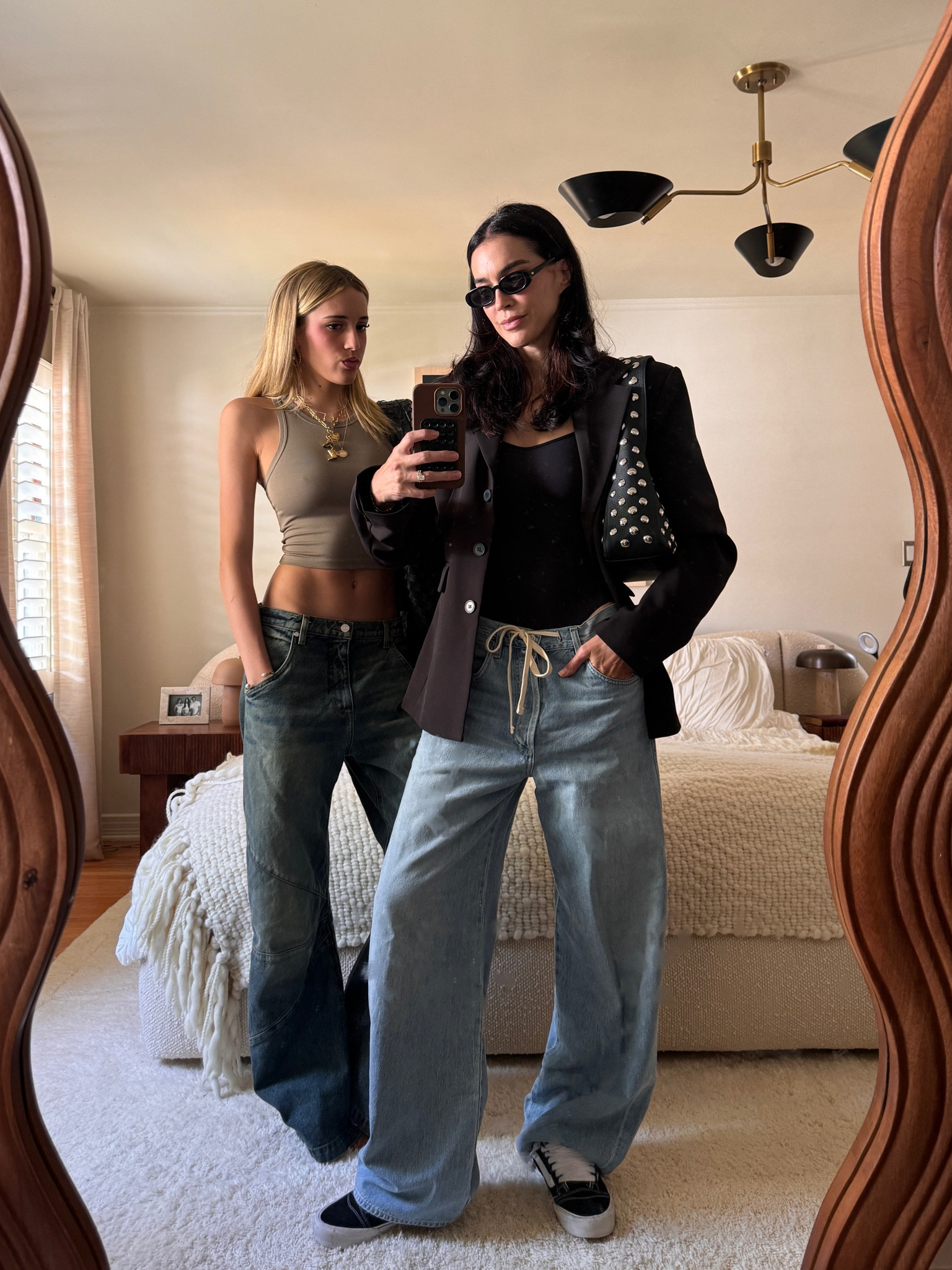 my daughter picks my outfit. I’m 5’10 and wearing a size 27 in the jeans, medium in the blazer and XS in bodysuit (small would have fit me better though) shoes run true to size 

#LTKFamily #LTKItBag