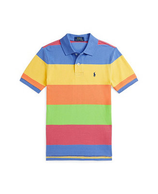 Polo Ralph Lauren Big Boys Striped Mesh Polo Shirt - Macy's | Macy's