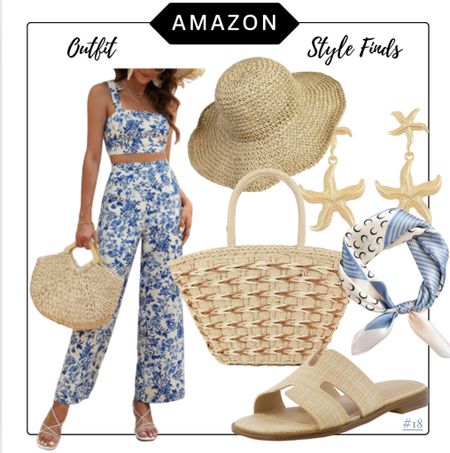 The cutest spring/ summer outfit.  
Beach 
Summer 
Vacation
Outfit 
Style 
Tote bag
Straw bag
Sandals hat
Earrings 

#LTKSaleAlert #LTKStyleTip #LTKSeasonal