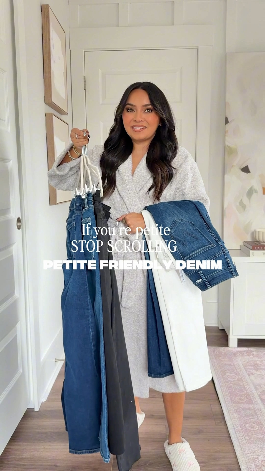 Petite Jeans I’m Taking Into 2026!
For reference: I’m 5’0, 32b bra size, and 2/26 in bottoms, pear shaped. 
*Everything I share is unaltered! TTS means true to size. Between size 5-6.6 in shoes

White tee size xs petite TTS
Heirloom wash flare jeans size 26 petite - the petite length is labeled as Lil. TTS. 29” inseam
Brown leather boots size 5.5 TTS


White tee size xs petite TTS
Black jeans size 0 regular and 0 petite - i size down a size in this brand. Petie length 25” inseam, regular 27” inseam - code KUT15 for 15% off 
Tan adobe color flats size 5 TTS

White tee size xs petite TTS
White jeans size 2 petite TTS 28.5 inseam 
Brown sandals are Hermes - similar linked

White tee size xs petite TTS
Dark cove wash stovepipe jeans size 26 petite TTS 26” inseamBrown Earth Strata / Off White / Gum sneakers size 6 TTS

White tee size xs petite TTS
Midnight blue wash flare jeans size 26, 30’ inseam TTS
Brown leather boots size 5.5 TTS


petite friendly jeans
petite denim
best jeans for petites
jeans for short women
petite jeans no hemming
high waisted petite jeans
petite straight leg jeans
petite wide leg jeans
petite denim trends 2026
petite capsule wardrobe
everyday petite outfits
Short girl jeans



#LTKPetite #LTKSaleAlert #LTKgrwm