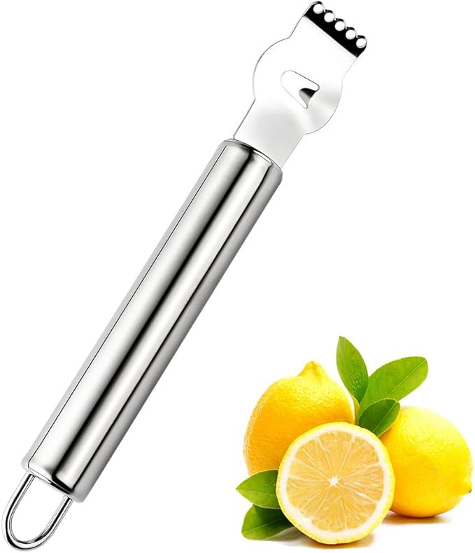 Stainless Steel Lemon Grater Zester, Orange Citrus Peeler with Channel Knife | Amazon (US)