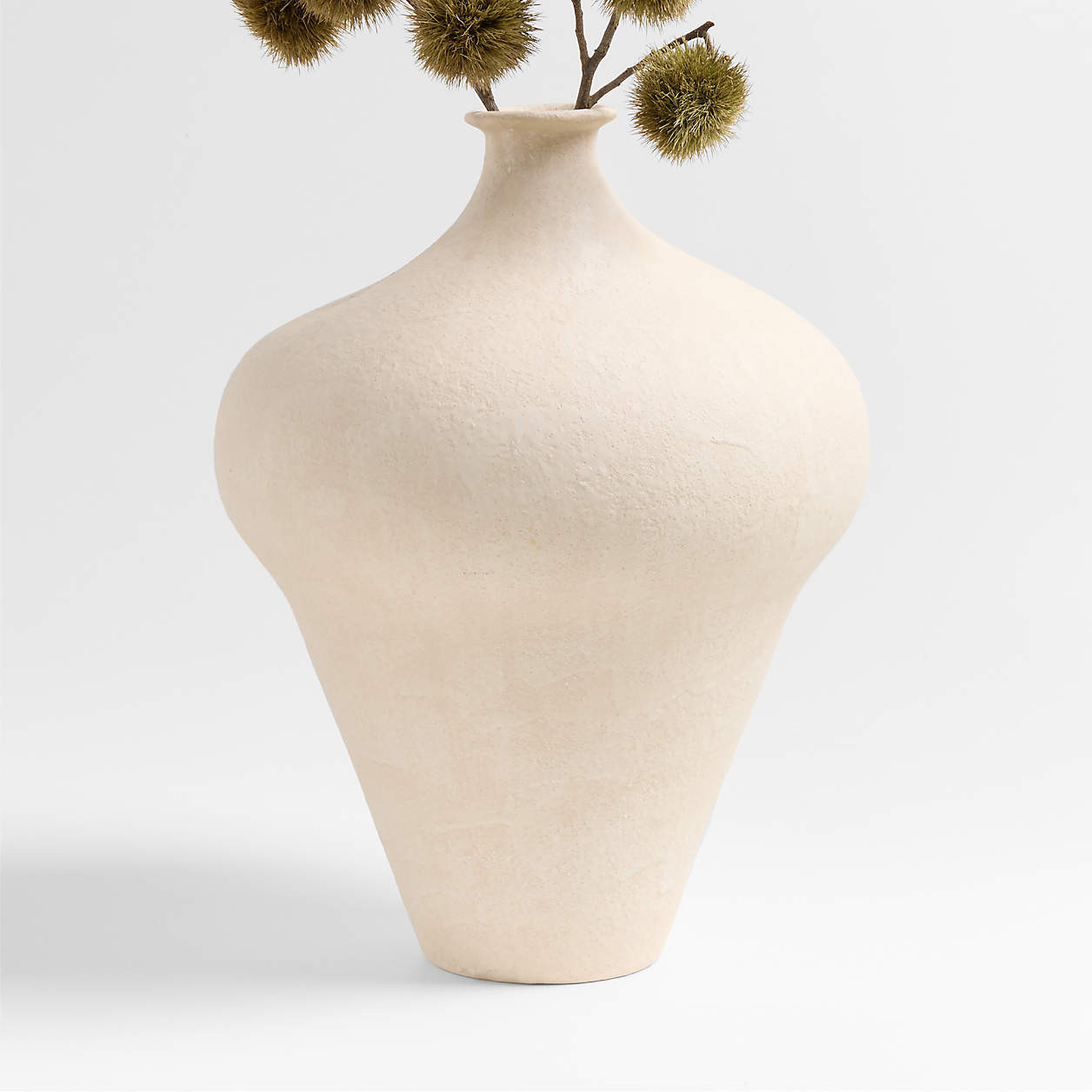 Amphore Large Cream Ceramic Plaster Vase 16" + Reviews | Crate & Barrel | Crate & Barrel