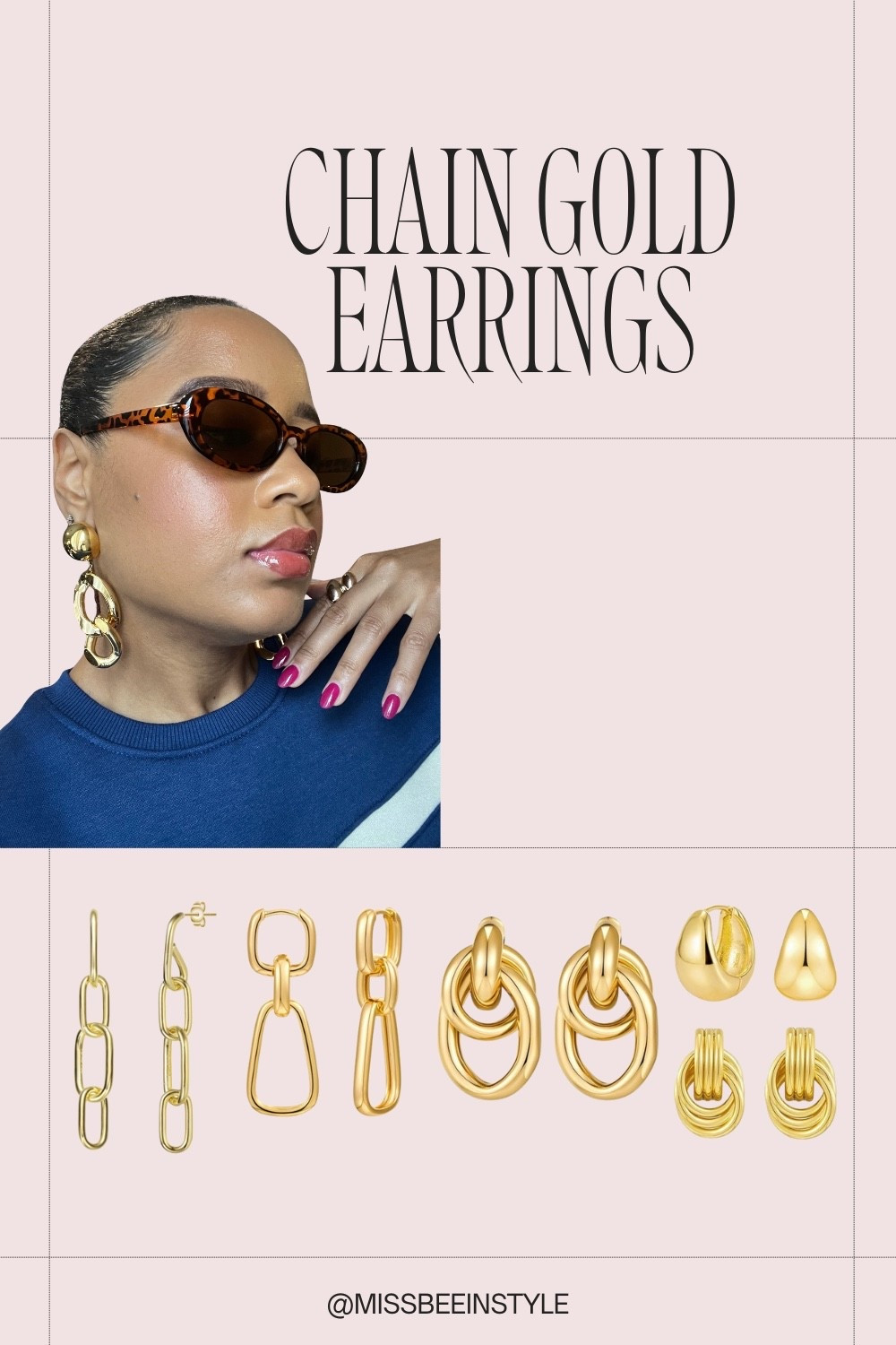 You’ll rarely catch me without a pair of chunky gold earrings on. 