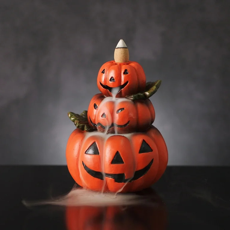 Three Pumpkins Incense Backflow Cone Holder with Dragon’s Blood Backflow Cones | Walmart (US)