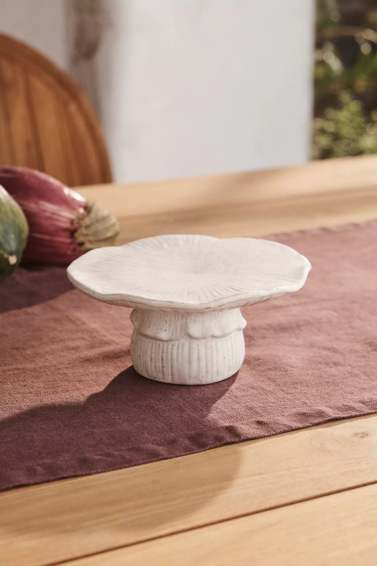 Mushroom Ceramic Pedestal Serving Plate | Anthropologie (US)