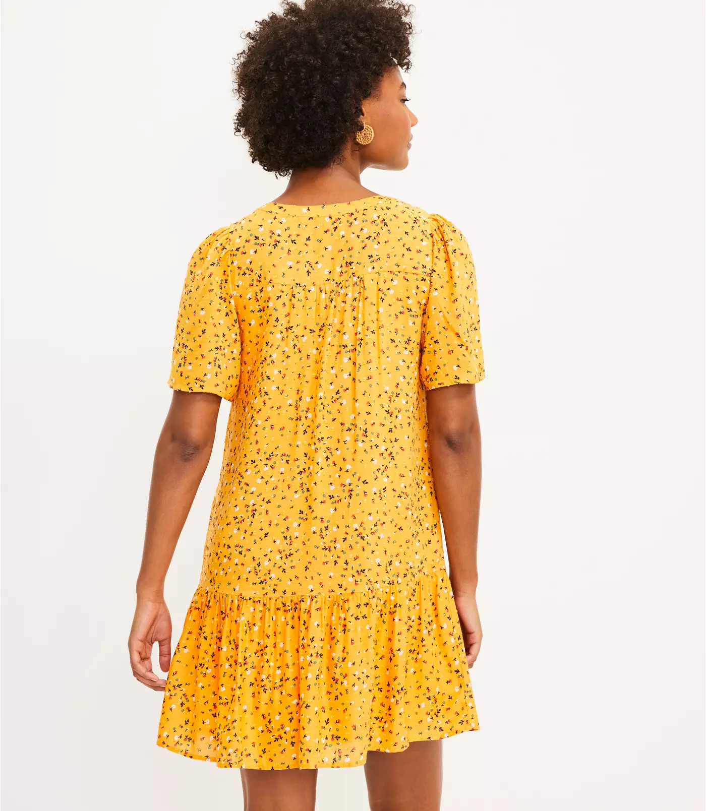 Floral Pintucked Flounce Dress | LOFT