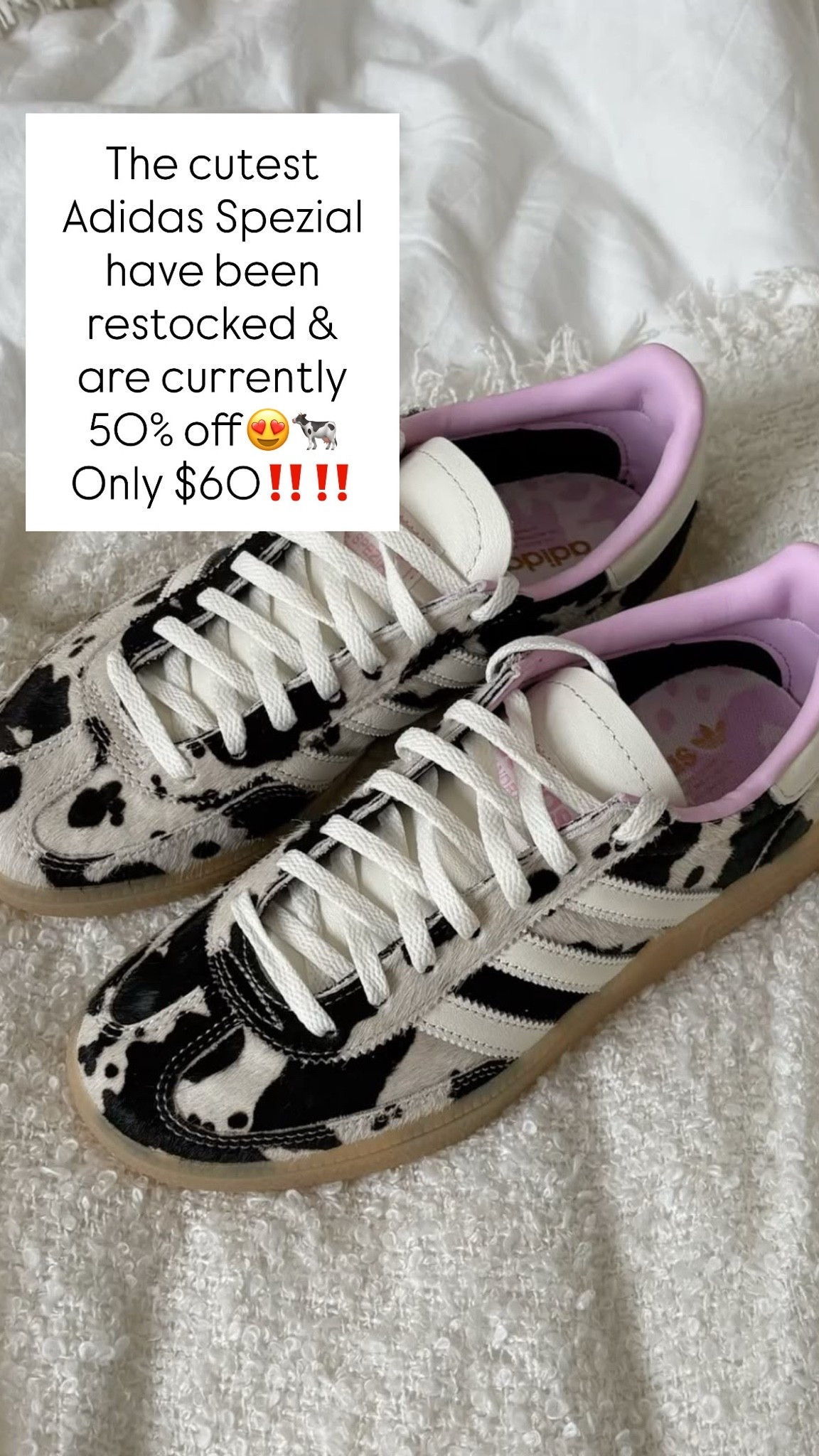 ADIDAS ANIMAL PRINT SNEAKER🐄💗

Tags: Adidas Samba, Adidas Handball Speziale, trending animal prints, Bambi print, leopard prints, sneaker styling, comfortable shoes, fashion finds, sale products