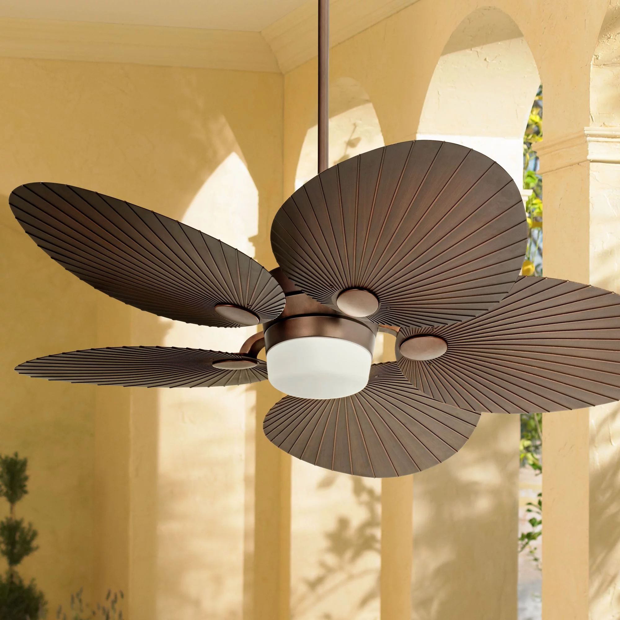 52" Casa Vieja Tropical Indoor Outdoor Ceiling Fan with Light LED Remote Control Oil Brushed Bron... | Walmart (US)