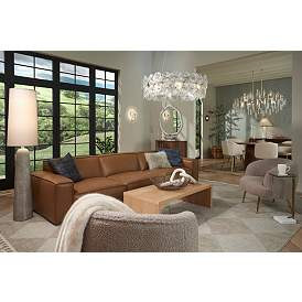 Regency Hill Leisa 65 1/2" Sand Finish Modern Floor Lamp | Lamps Plus