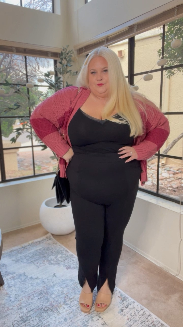 Casual girl cozy style

Cozy cardigan 
Black leggings 
Pink cardigan 
Pink sweater 


#LTKunder50 #LTKsalealert #LTKcurves