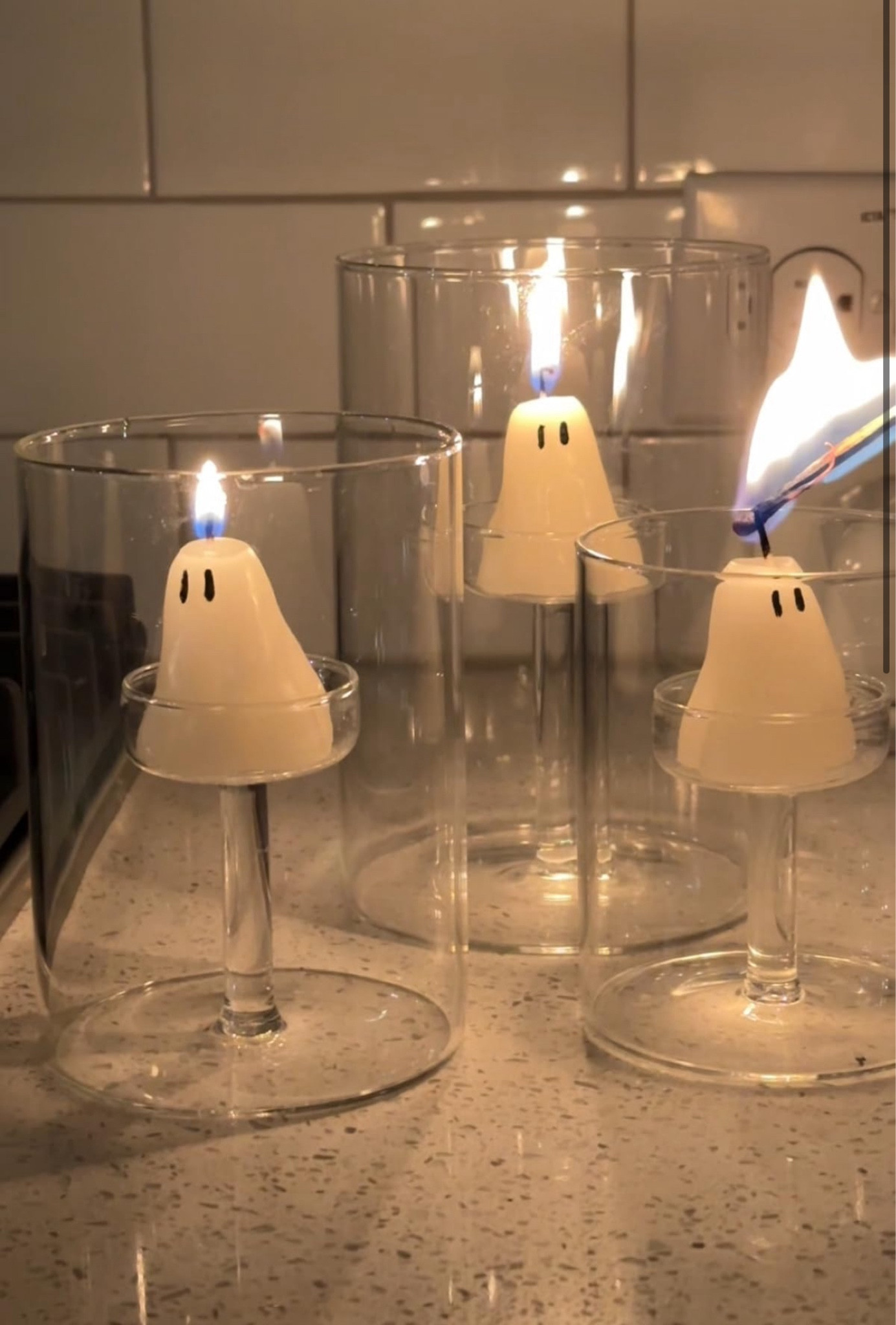 Ghost Halloween candle display! So cute and versatile, and can be swapped for so many different seasons!

Trendy trending, seasonal, spooky candles, hurricane glass Amazon 

#LTKHome #LTKFindsUnder100 #LTKSeasonal