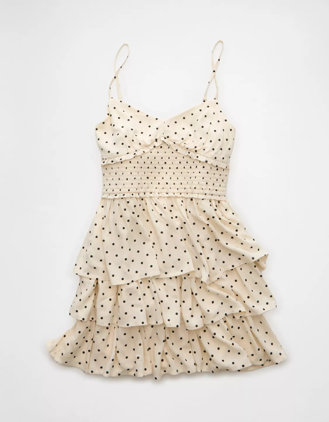 AE Tiered Polka Dot Mini Dress | American Eagle Outfitters (US & CA)