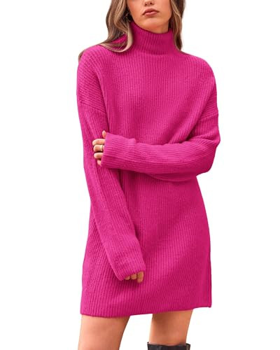 BTFBM Women's Long Sleeve Turtleneck Sweaters Soft Ribbed Knit Oversized 2023 Fall Winter Long Pu... | Amazon (US)