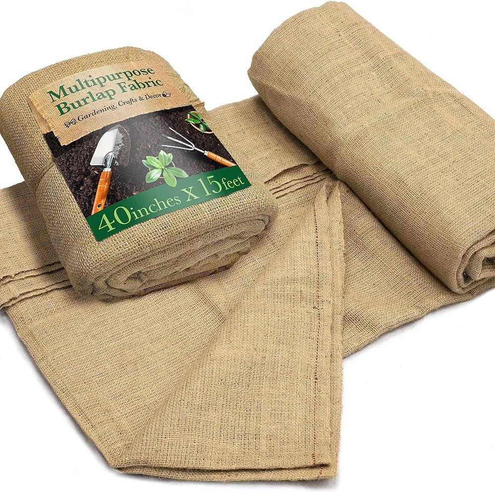 40"x15 Feet Gardening Burlap Roll - Multipurpose Natural Burlap Fabric, High Density Jute Fiber M... | Amazon (US)