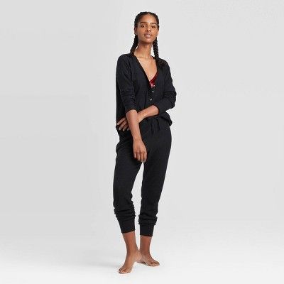 Women's Thermal Lounge Top - Colsie™ Black | Target