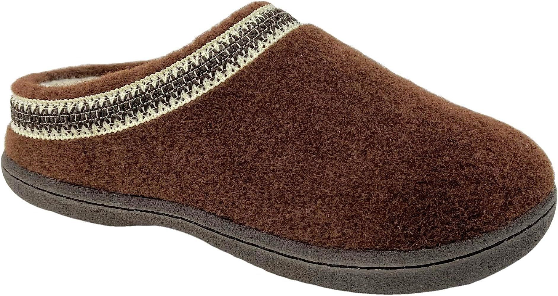 Clarks Womens Wool Felt Clog Slippers JMH1319T - Warm Cozy Plush Faux Fur Lined - Indoor Outdoor Hou | Amazon (US)