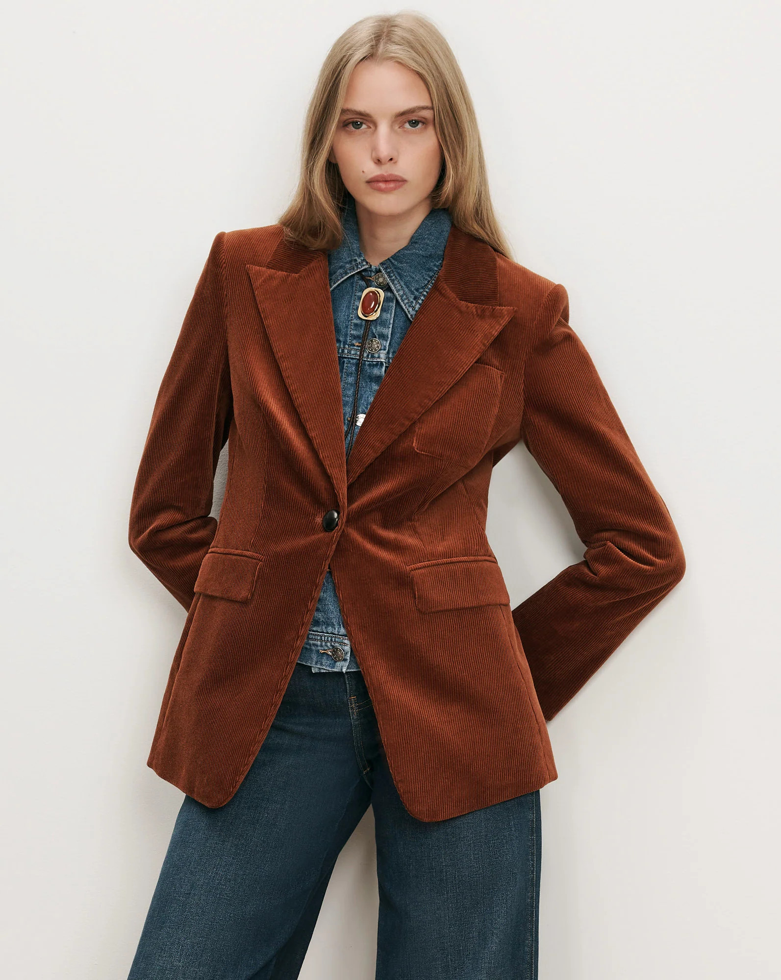 Veronica Beard Livvy Corduroy Dickey Jacket Rust | Veronica Beard
