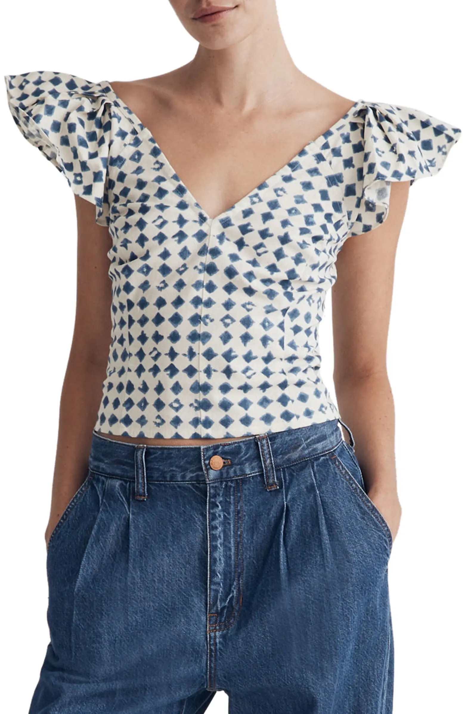Madewell Shibori Print V-Back Top | Nordstromrack | Nordstrom Rack
