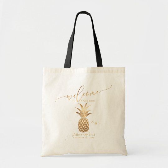 Faux Gold Pineapple Welcome Gifts Tote Bag | Zazzle.com | Zazzle