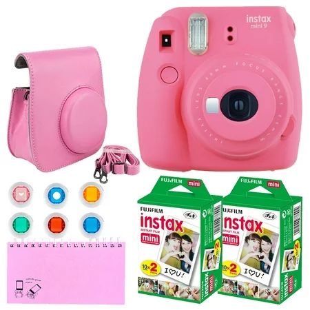 Fujifilm Instax Mini 9 Flamingo Pink Camera + Matching Pink Accessories | Walmart (US)