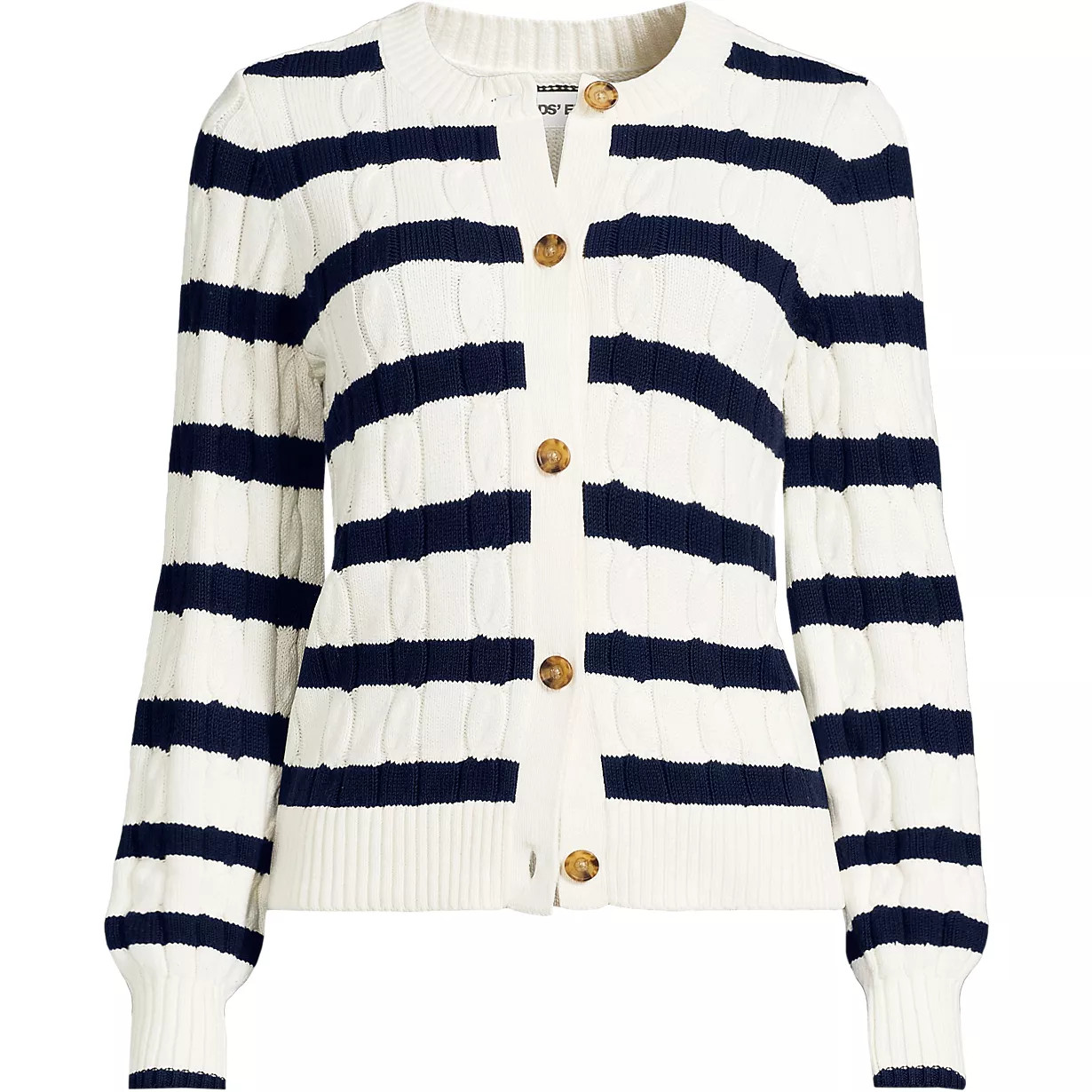 Women's Drifter Classic Cable Crew Neck Cardigan Sweater | Lands' End (US)