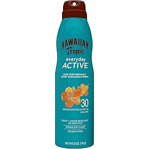 Hawaiian Tropic Island Sport Sunscreen Spray, Broad Spectrum SPF 30, 6oz | Amazon (US)