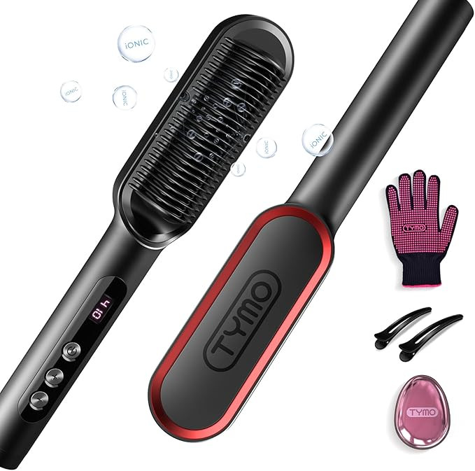 TYMO Ring Plus Ionic Hair Straightener Brush - Straightening Comb with Negative Ions for Women, T... | Amazon (US)