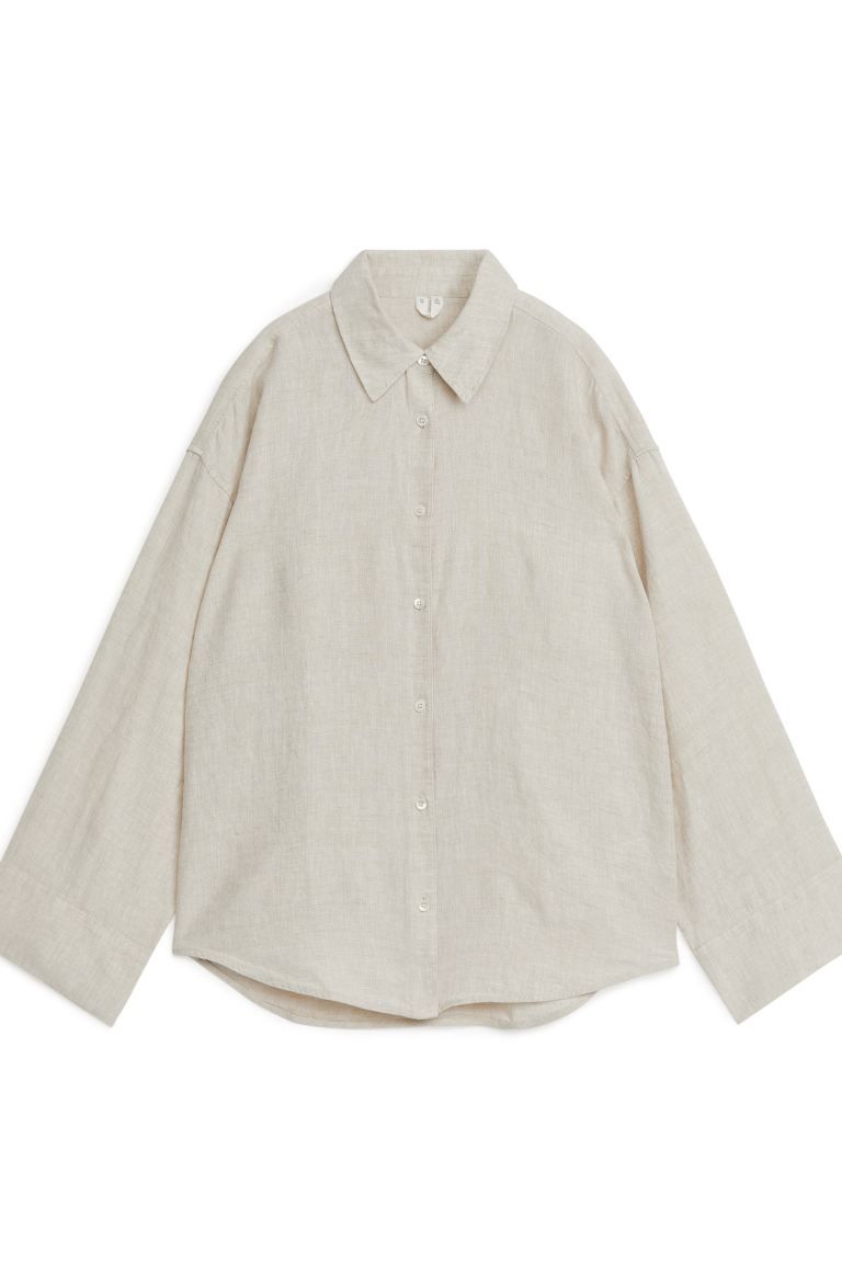 Linen Shirt - Beige - Ladies | H&M GB | H&M (UK, MY, IN, SG, PH, TW, HK)