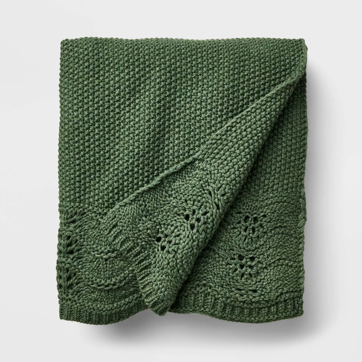 Scalloped Knit Throw Green - Threshold™ designed with Studio McGee | Target