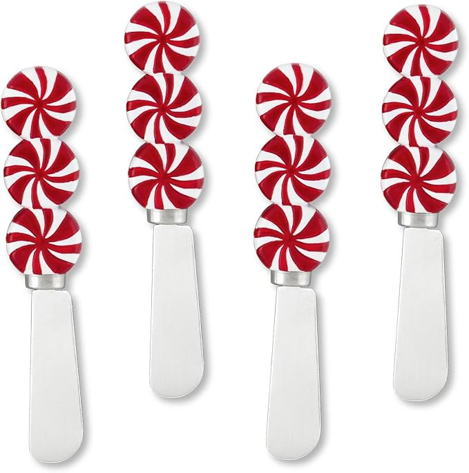 Supreme Housewares Cheese and Butter Spreader Knives Christmas Decor 4-Piece Hand Painted Resin H... | Amazon (US)